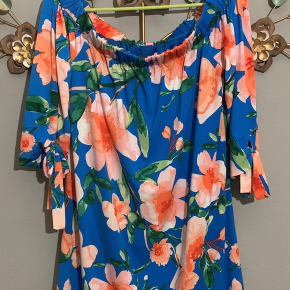 Vince Camuto Off the Shoulder Floral Dress Size 10 - Picture 4 of 7